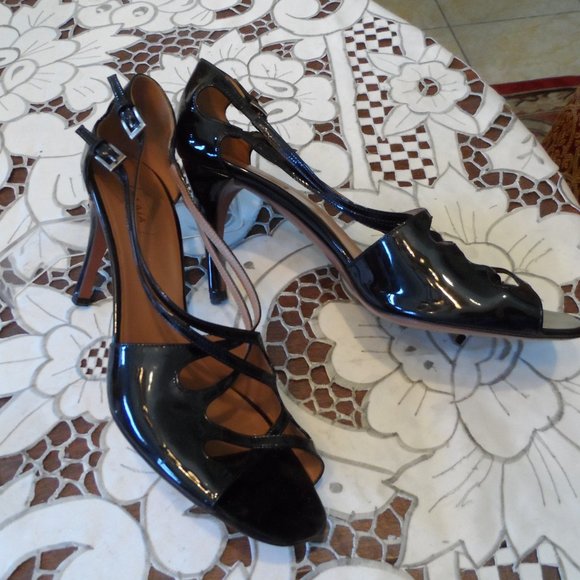 Alaia Paris Black Patent Leather Strappy Heels Size EU 38.5B US 8.5M - Picture 7 of 16